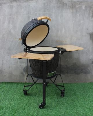 Lò nướng hút thuốc bằng gốm Kamado ngoài trời 51cm 20 inch Màu đen mờ