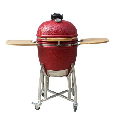 Lò nướng Kamado 22 inch Khả năng chống cháy cao Lò nướng than ngoài trời Màu đỏ