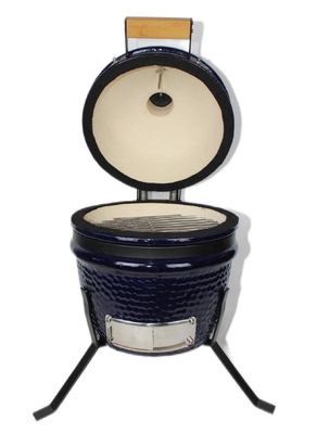 Vỉ nướng ngoài trời bằng gốm Kamado 13 inch Màu xanh hải quân 32cm