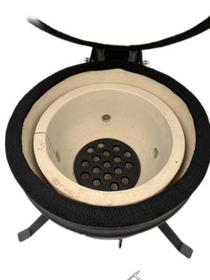 Vỉ nướng Kamado 13 inch màu đen mờ 32cm ngoài trời bằng gốm