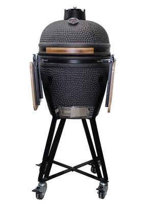 Lò nướng than bằng gốm 20 inch Kamado Grill Màu đen mờ 51cm Có xe đẩy và bàn phụ
