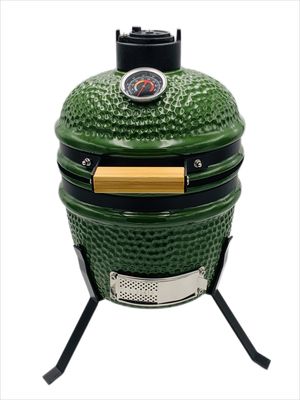 Lò nướng gốm Kamado ngoài trời màu xanh lá cây 13 inch 32cm