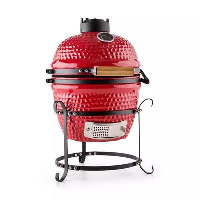 Lò nướng than BBQ bằng gốm 13 inch 32cm ngoài trời màu đen