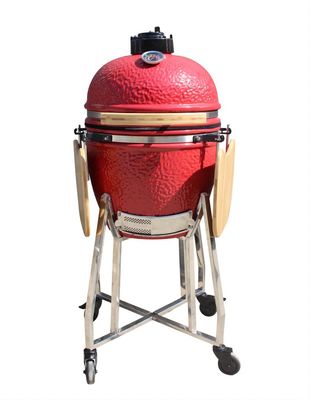 Đồ dùng nhà bếp màu đỏ hoàng gia 17 inch bằng gốm Kamado Grill 44cm