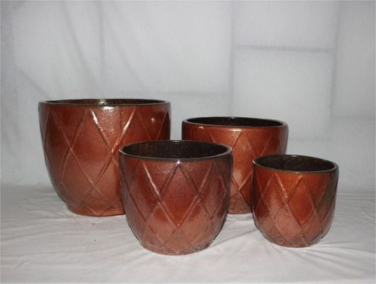Nồi ngoài trời bằng gốm hình tròn tráng men nung cao 8&quot; 10&quot; 12&quot; 15&quot;