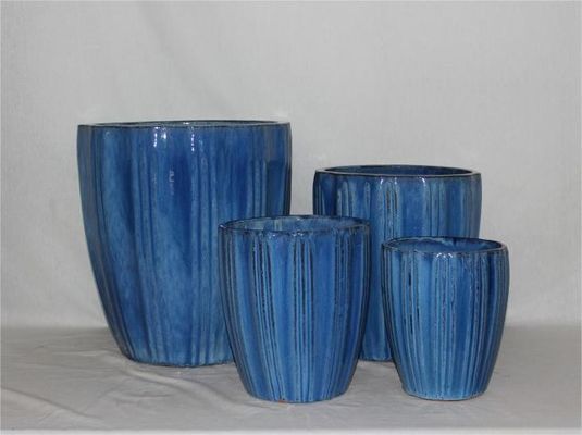4 chậu gốm tráng men màu hình tròn nung cao