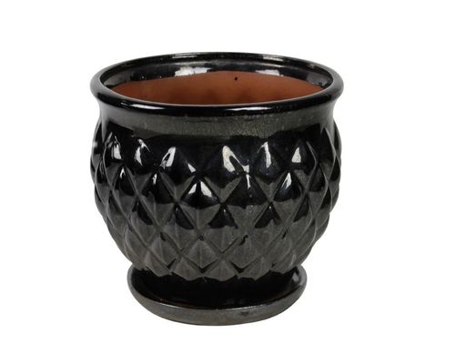 Chậu gốm trong nhà tráng men hình vuông 6 inch và 8 inch