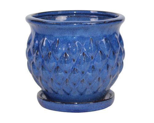 Chậu gốm trong nhà tráng men hình vuông 6 inch và 8 inch