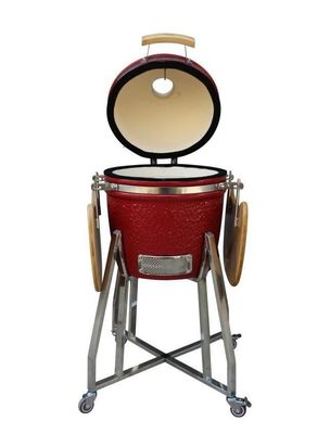 Đồ dùng nhà bếp bằng thép không gỉ nướng Kamado Grill 39cm 15 inch màu đỏ