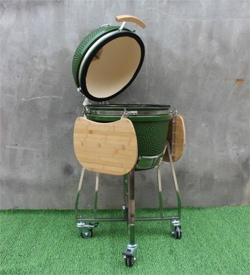 Vỉ nướng Kamado ngoài trời 48cm 18 inch Thép không gỉ màu xanh lá cây