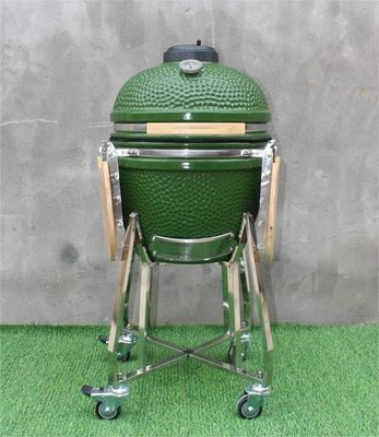 Màu xanh lá cây 48cm Đồ dùng nhà bếp nướng Kamado 18 inch Sắt tráng đen