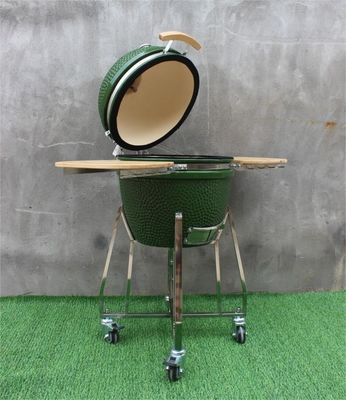 Màu xanh lá cây 48cm Đồ dùng nhà bếp nướng Kamado 18 inch Sắt tráng đen