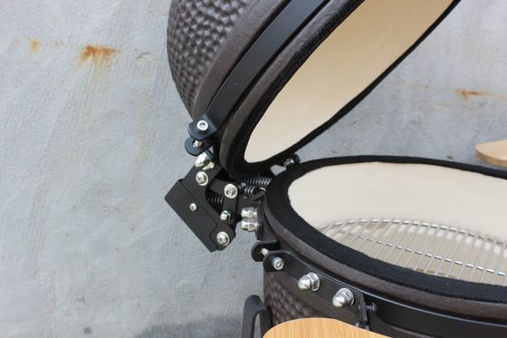 Lò nướng hút thuốc bằng gốm Kamado ngoài trời 51cm 20 inch Màu đen mờ