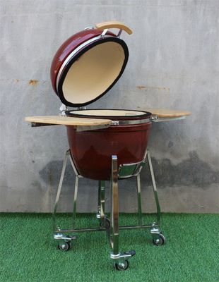 Lò nướng gốm 18 inch Màu đỏ nhiệt đới Thép không gỉ 48cm