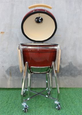 Lò nướng gốm 18 inch Màu đỏ nhiệt đới Thép không gỉ 48cm