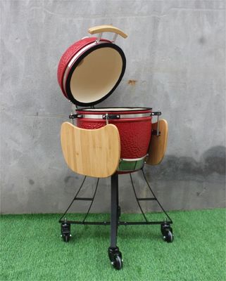 Ấm đun nước gốm 17 inch BBQ Màu đỏ hoàng gia 44cm có xe đẩy và bàn phụ