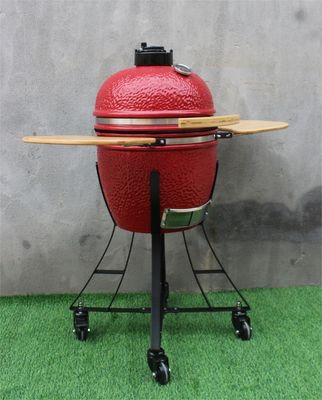 Nướng thịt nướng bằng gốm 44cm Màu đỏ hoàng gia 17 inch Hút thuốc Nướng nướng