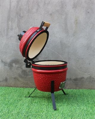 Lò nướng than gốm 33cm Đồ dùng nhà bếp 13 inch màu đỏ ngoài trời