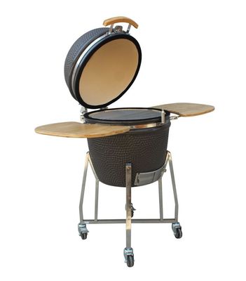 Lò nướng Kamado 22 inch Khả năng chống cháy cao Lò nướng than ngoài trời Màu xám