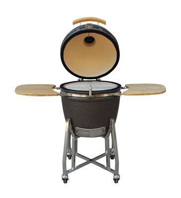 Lò nướng Kamado 22 inch Khả năng chống cháy cao Lò nướng than ngoài trời Màu xám