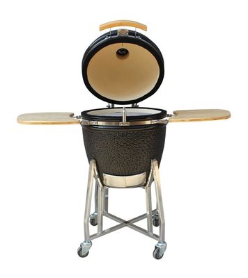 Than củi ngoài trời Kamado Grill 22 inch Màu đen Thép không gỉ