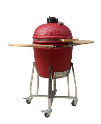 Gốm màu đỏ Kamado Grill 22 inch Than ngoài trời chịu nhiệt Mullite