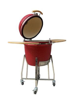 Lò nướng Kamado 22 inch Khả năng chống cháy cao Lò nướng than ngoài trời Màu đỏ