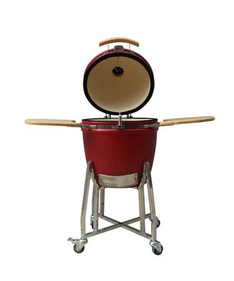 Gốm màu đỏ Kamado Grill 22 inch Than ngoài trời chịu nhiệt Mullite