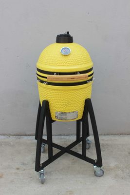 Gốm 16 Inch Kamado Grill than gỗ màu chanh 40cm với xe và không có bàn bên