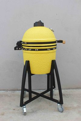 Gốm 16 Inch Kamado Grill than gỗ màu chanh 40cm với xe và không có bàn bên